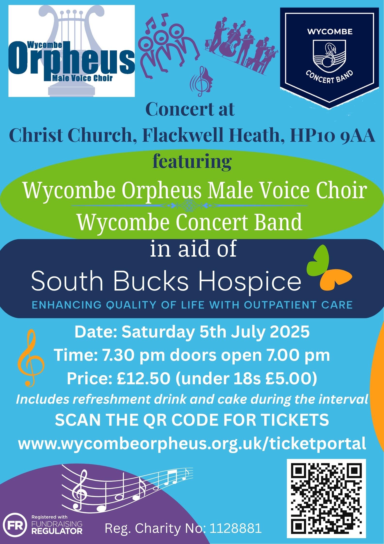 CHARITY CONCERT for SOUTH BUCKS HOSPICE, featuring WYCOMBE ORPHEUS MVC AND WYCOMBE CONCERT BAND